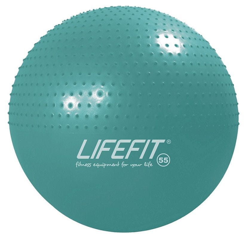 LIFEFIT gymnastická masážna lopta Massage Ball 55 cm, tyrkysová
